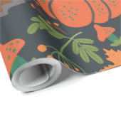 Red pumpkin seamless pattern and carrots geschenkpapier (Rolleneckpunkt)