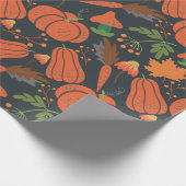 Red pumpkin seamless pattern and carrots geschenkpapier (Ecke)