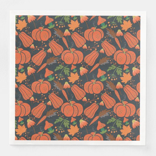 Red pumpkin seamless pattern and carrots serviette (Vorderseite)
