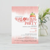 Red Pumpkin Spooky Halloween-Party Einladung (Stehend Vorderseite)