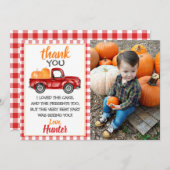 Red Pumpkin Truck Danke Karte (Vorne/Hinten)