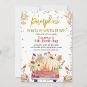 Red Pumpkin Truck Farm Geburtstag Einladung (Vorderseite)