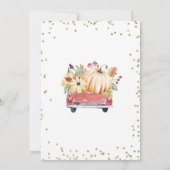 Red Pumpkin Truck Farm Geburtstag Einladung (Rückseite)