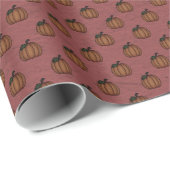 Red Pumpkin Wrapping Paper Geschenkpapier (Rolleneckpunkt)
