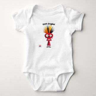 Red Punk-Zeichen mit Mohawk | Fun Unisex Style Baby Strampler