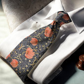 Red Puppies Pimpernel William Morris Dark Pattern Krawatte