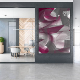 Red Purple Pink Raspberry Black White Gray Abstrac Leinwanddruck