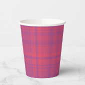 Red Purple Plaid Pattern Pappbecher (Links)