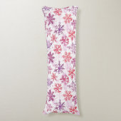 Red Purple Snowflakes Christmas Seitenschläferkissen (Vorderseite Vertikal)