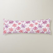 Red Purple Snowflakes Christmas Seitenschläferkissen (Vorderseite)