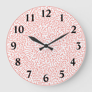 Red Puzzle Große Wanduhr
