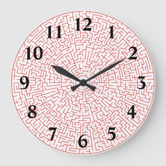 Red Puzzle Große Wanduhr (Vorderseite)
