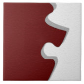 Red Puzzle Piece Tile Fliese (Vorderseite)