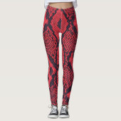 Red Python Snake Print Women's Leggings (Vorderseite)