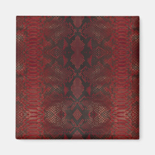 Red Python Snakeskin-Muster Magnet