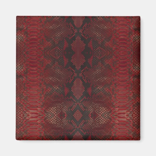 Red Python Snakeskin-Muster Magnet (Vorne)