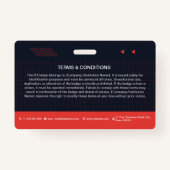 Red QR Code Foto ID Abzeichen | Unternehmensmitarb Ausweis (Rückseite)