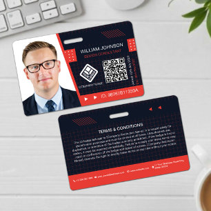Red QR Code Foto ID Abzeichen Unternehmensmitarb Ausweis