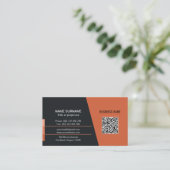 Red QR-Code Social Media berufliches Logo Busine Visitenkarte (Stehend Vorderseite)
