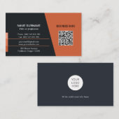 Red QR-Code Social Media berufliches Logo Busine Visitenkarte (Vorne/Hinten)