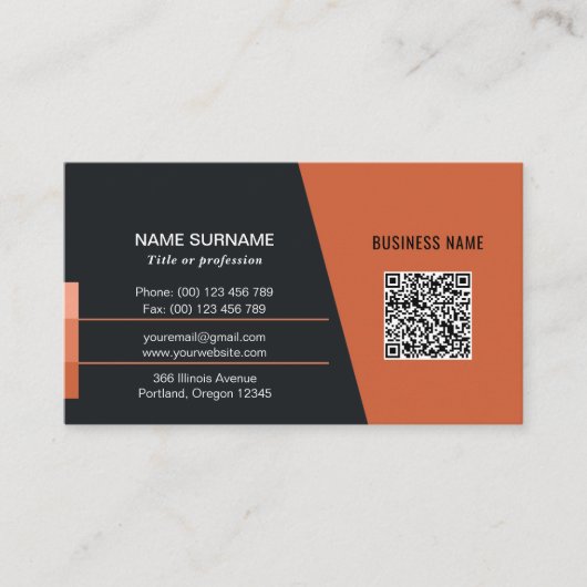 Red QR-Code Social Media berufliches Logo Busine Visitenkarte (Vorderseite)