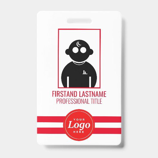 Red QR Coded V1 Mitarbeiter Abzeichen Ausweis (Vorderseite)