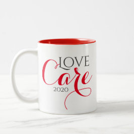 Red Quarantine Liebe and Care Tasse