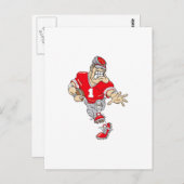 Red Quarterback Postkarte (Vorne/Hinten)