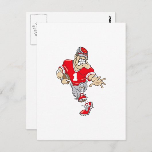 Red Quarterback Postkarte (Vorne/Hinten)