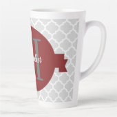 Red Quatrefoil Personalisierte Latte Tasse (Rechts)