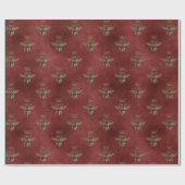 Red Queen Bee Gold Elegantes Geschenk Geschenkpapier (Flach)