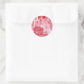 Red Queen Corbie Runder Aufkleber (Tasche)