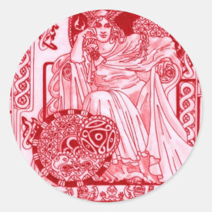 Red Queen Corbie Runder Aufkleber