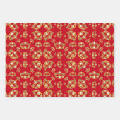 Red Queen of Hearts Gold Crown wiederholen Design Geschenkpapier Set (Vorderseite)