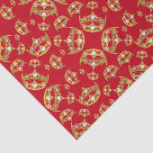 Red Queen of Hearts Gold Crown wiederholen Design Seidenpapier (Ausschnitt)