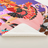 Red Queen on Chess Board - Wunderland Kunst Sherpadecke (3/4)