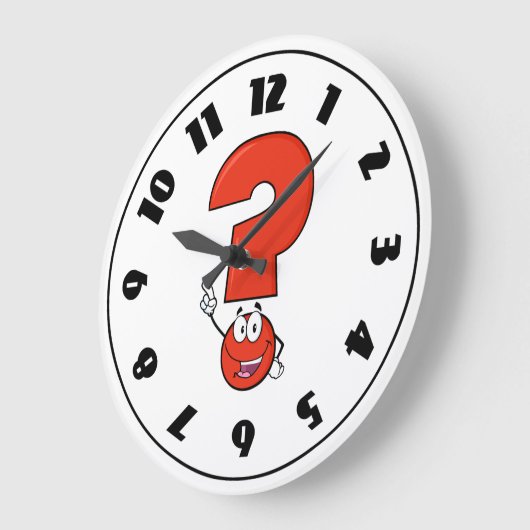 Red Question Mark Clock Große Wanduhr (Winkel)
