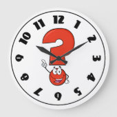 Red Question Mark Clock Große Wanduhr (Vorderseite)