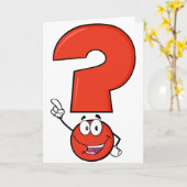 Red Question Mark Grußkarten Karte (Gelbe Blume)