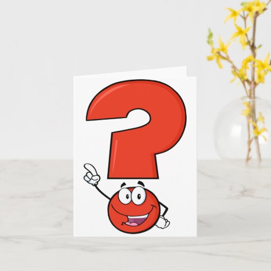 Red Question Mark-Mitteilungskarten Karte (Gelbe Blume)