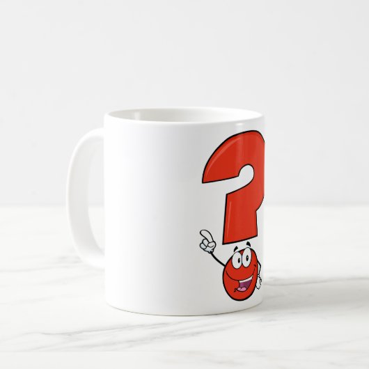 Red Question Mark-Tasse Kaffeetasse (Vorderseite Links)