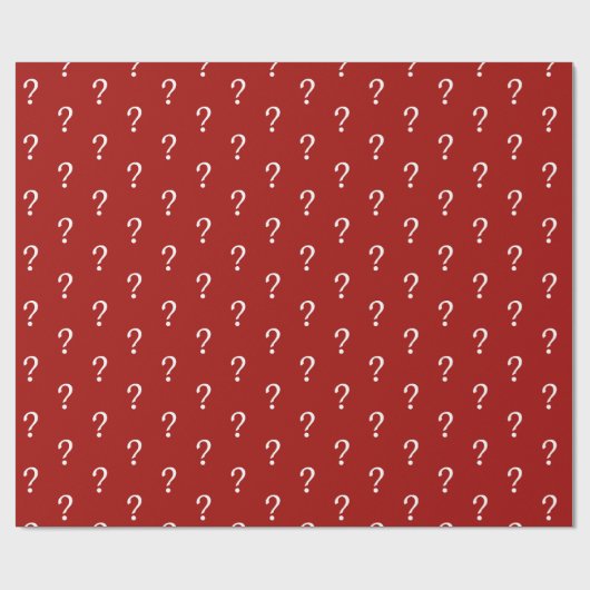 Red Question Mark Wrapping Paper Geschenkpapier (Flach)