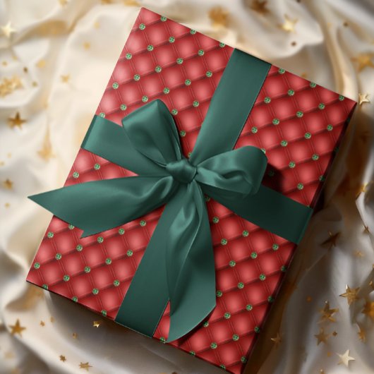 Red Quilly Look Weihnachtsglanz Geschenkpapier