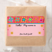 Red Quilt Blocks Quilters Name Tag (Insitu)