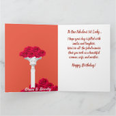 Red Quilted African American 1st Lady Birthday Karte (Innenseite)