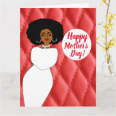 Red Quilted African American Karte (Gelbe Blume)