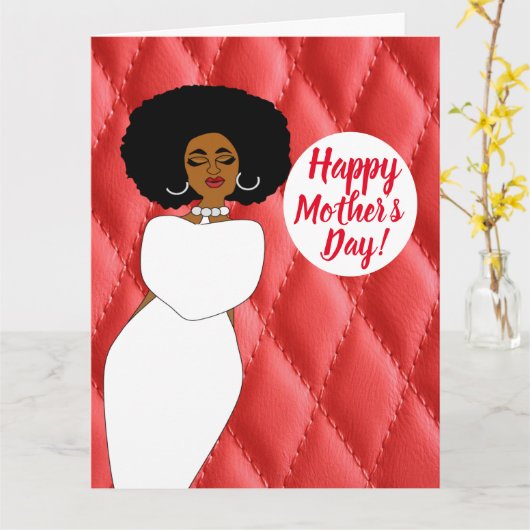 Red Quilted African American Karte (Gelbe Blume)