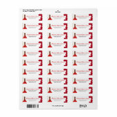 Red Quinceañera Custom Return Address Label (Vorne)