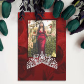 Red Quinceanera Diamond Gemstone Tiara Einladung