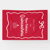 Red Quinceañera Willkommen Banner (Horizontal)